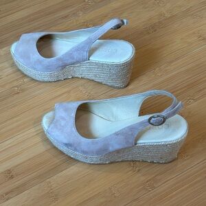 Cordani Taupe Suede Wedge Sandals